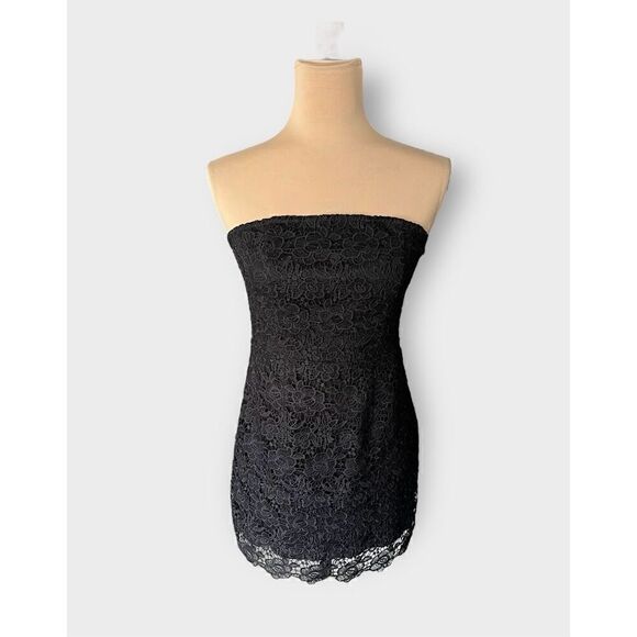 Lulus Loving Life Black Lace Strapless Bodycon Dress Size Small NWT - Picture 5 of 13